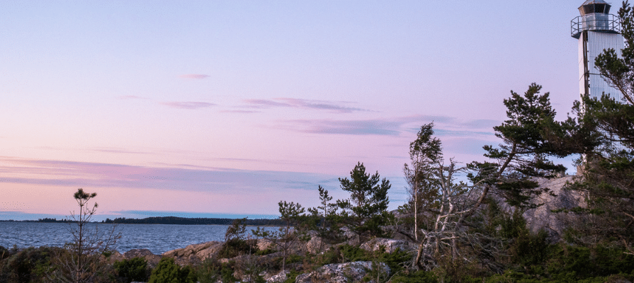 Merimaisema iltahämärässä.