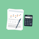 Laskelma, kynä ja laskin