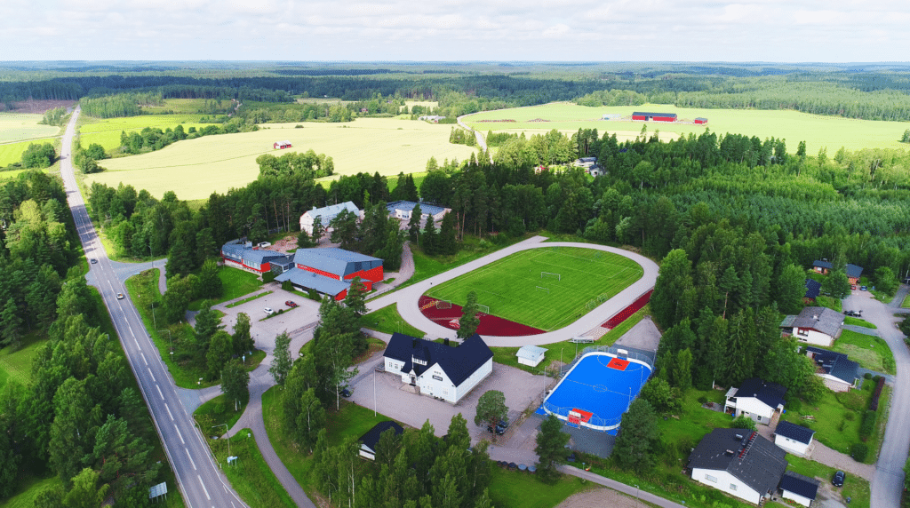 Ilmakuva urheilukentästä.
